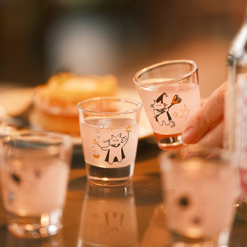 魔法小猫玻璃一两小白酒杯烈酒杯