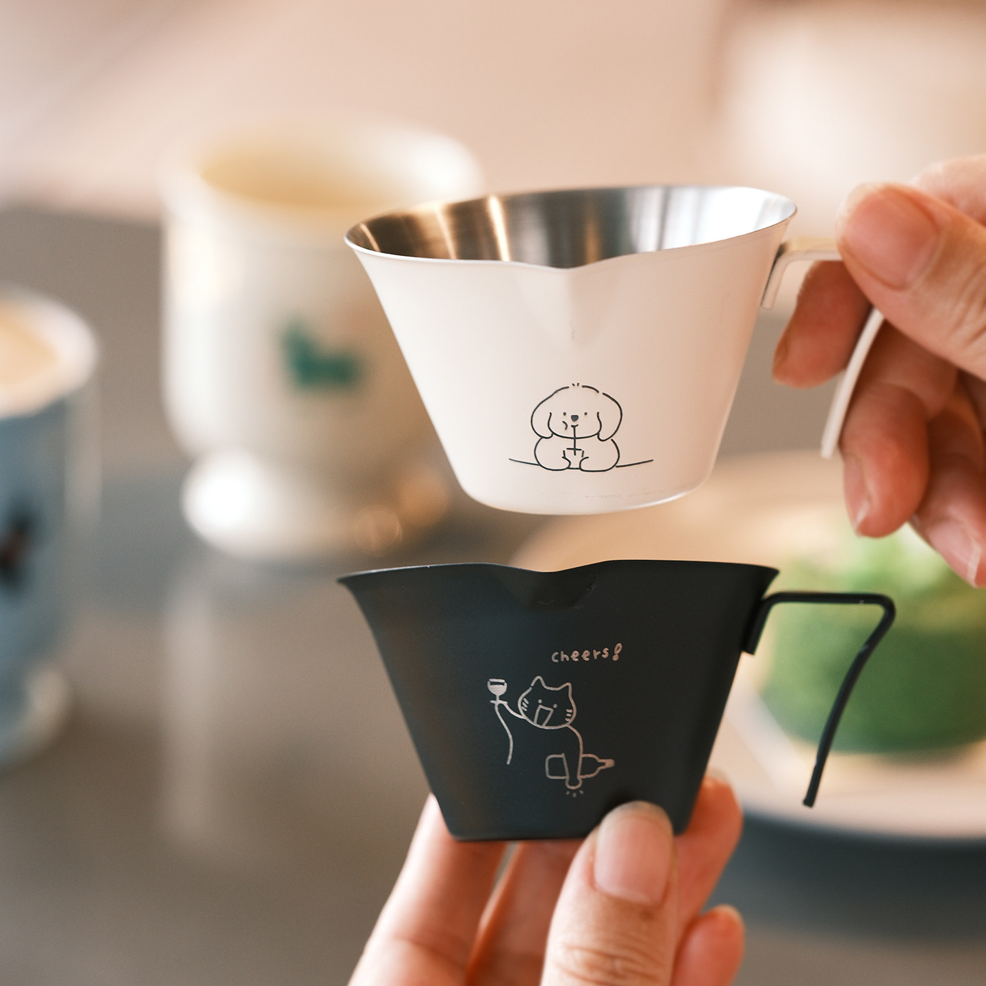 原创简笔画小猫304不锈钢浓缩咖啡液萃取杯刻度量杯奶盅接液杯子,餐饮具,配套器具,淘宝优惠券,粉丝福利购,淘宝优惠卷