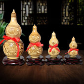 桃木木雕葫芦摆件吉祥如意五福临门百年好合家居饰品工艺品摆件