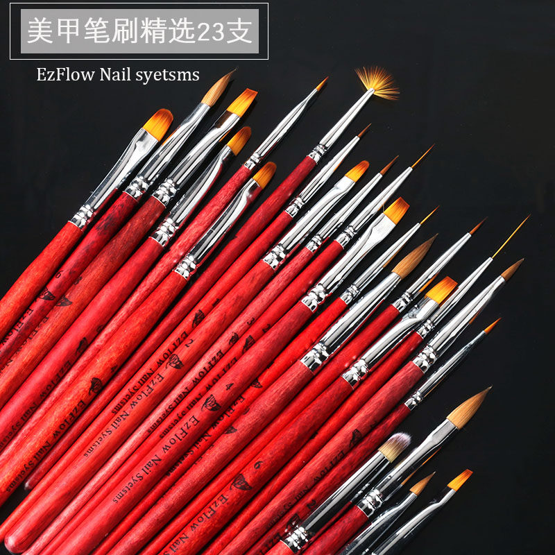 美甲店用貂毛笔刷水晶笔格子排笔光疗雕花画花拉线扇形抖粉晕染笔