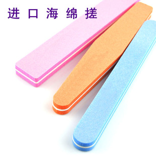 海绵搓条打磨条指甲挫美甲工具 菱形砂条指甲彩胶打磨用随机色
