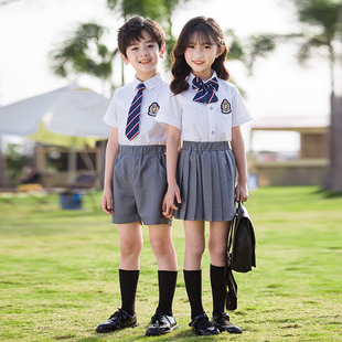 英伦风小学生班服学院风夏季 幼儿园园服夏装 毕业演出服儿童表演服