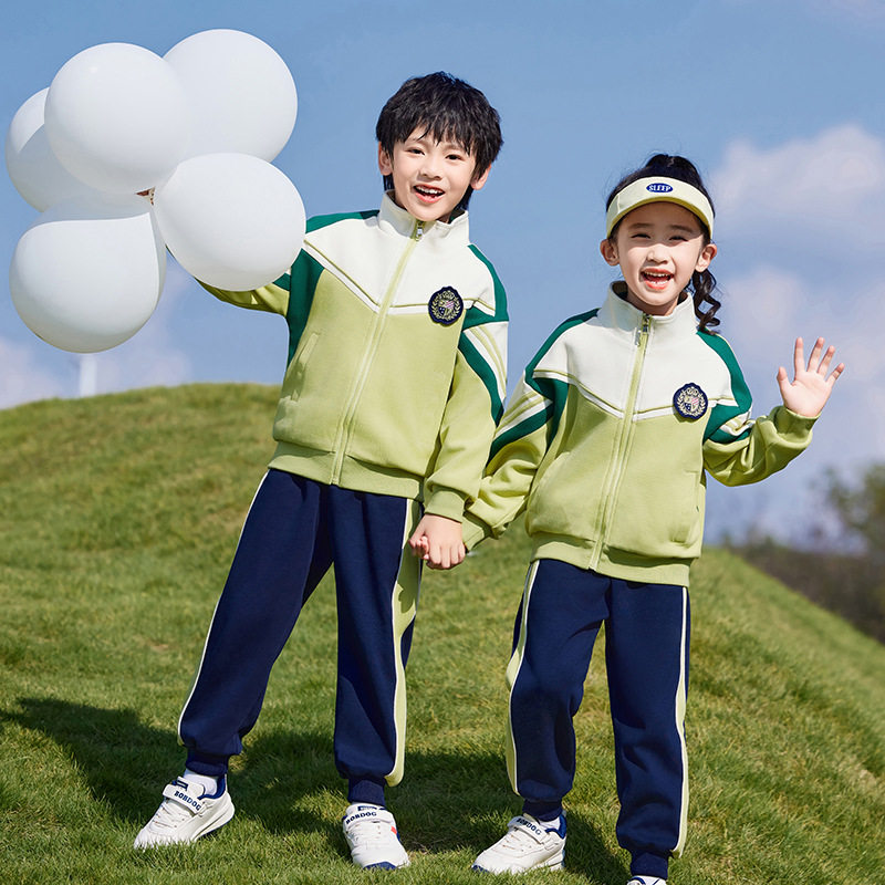 幼儿园园服三件套春夏秋季学院风一年级校服小学生班服套装绿色