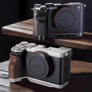 【价】适用索尼a7c2实木手柄sony A7C II底座A7CR相机硅胶L型木质