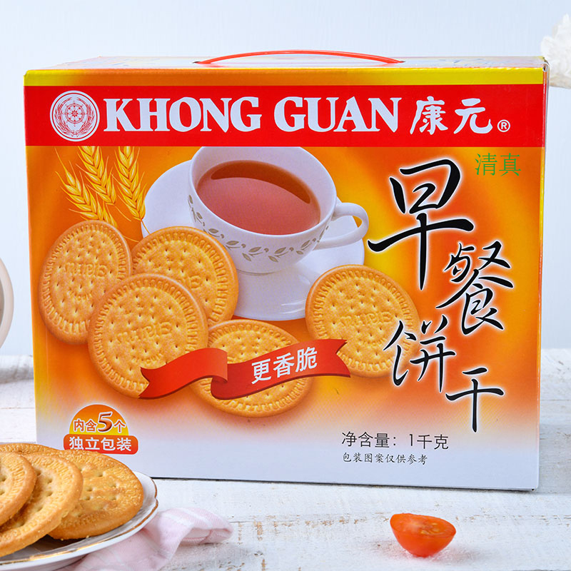 康元早餐饼干1000g晚上解饿零食解馋食品大全小时候的饼干批整箱