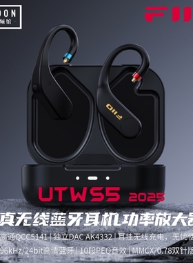 FiiO/飞傲 UTWS5 2025版真无线蓝牙耳挂耳机无损MMCX/0.78mm插针