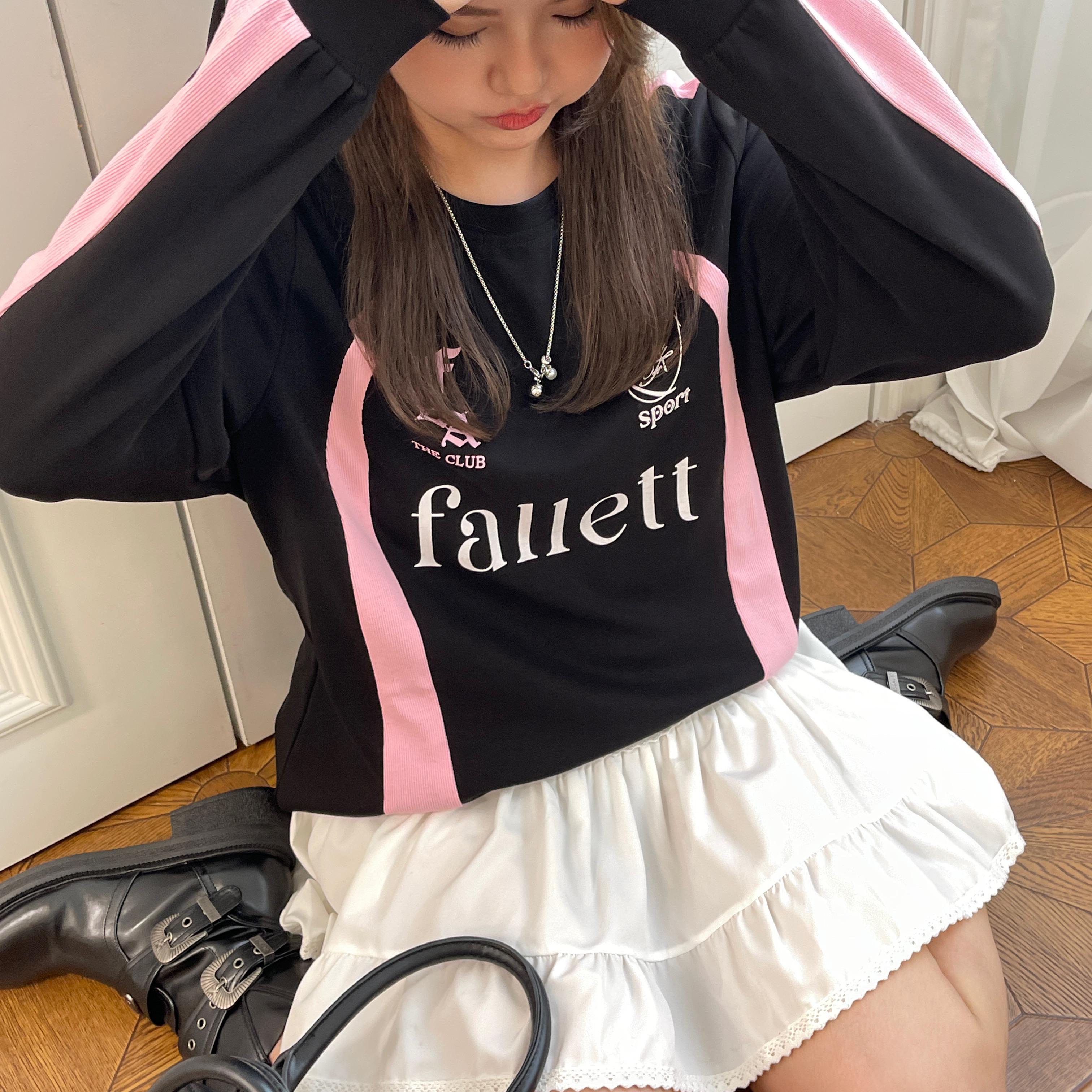 NYTSTUDIO 断码no退换 微胖正肩圆领卫衣黑粉设计长袖显瘦微胖mm