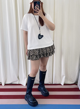 特价NO退换NYTSTUDIO微胖正肩圆领T恤宽松极简白T百搭短袖女大码