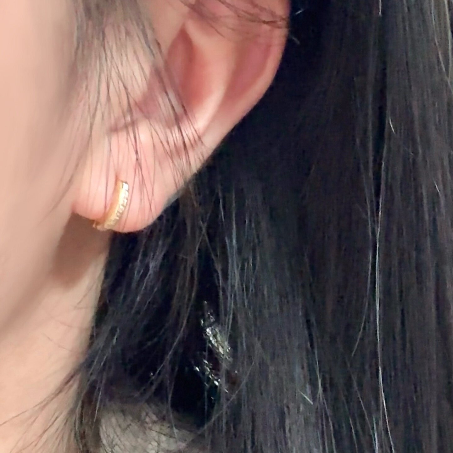 S925镀18K金精致迷你小巧耳圈耳扣女简约高级感ins冷淡风耳环耳饰