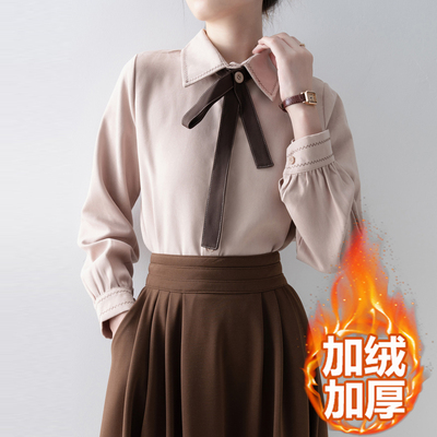 加绒加厚保暖灯芯绒磨毛衬衫女冬