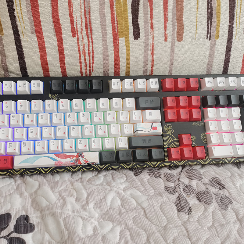 花旦娘pbt热升华机械键盘键帽中国风oem高度小全套rk黑峡谷达尔优