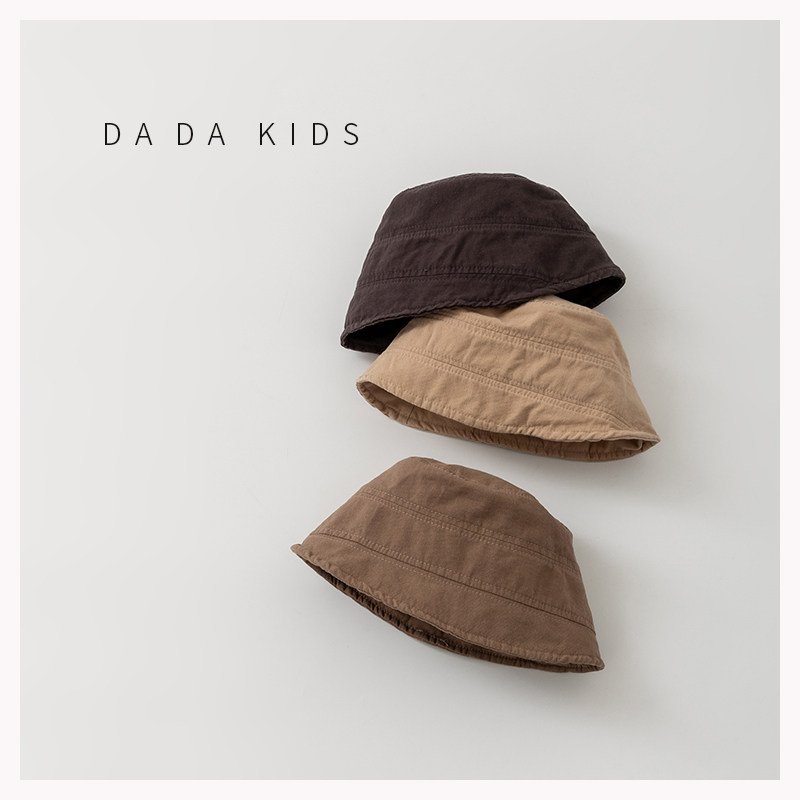 宝宝帽子春夏凹造型搭配洋气水桶帽男女童户外出游遮阳纯棉渔夫帽