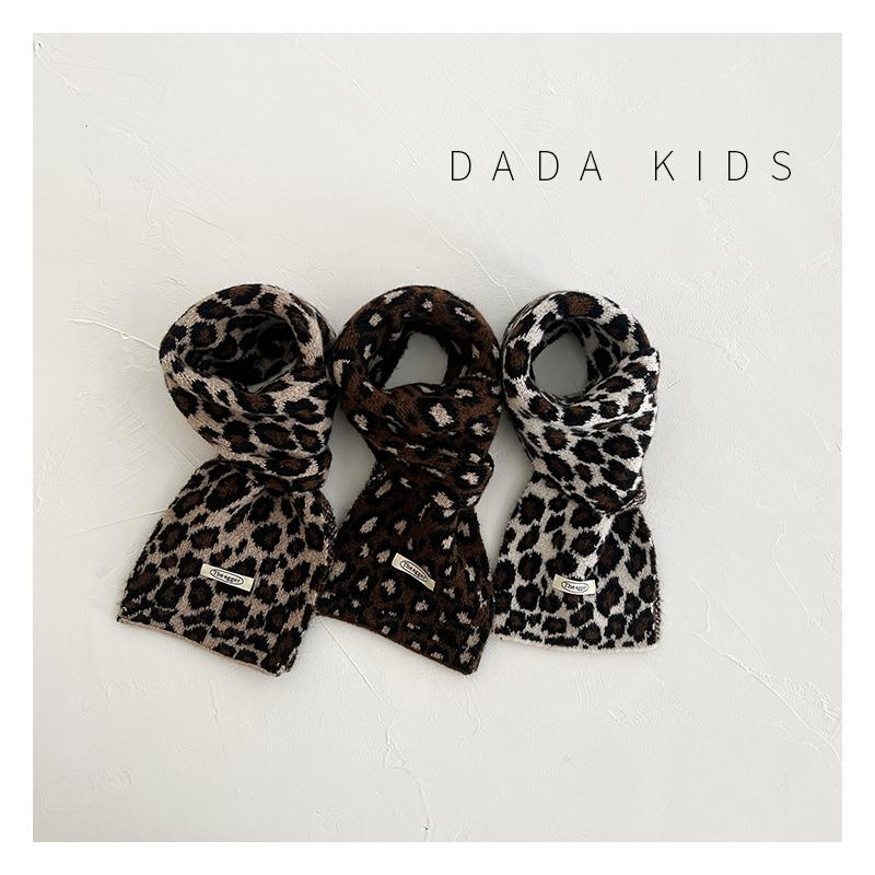 秋冬季美拉德棕豹纹围巾儿童围脖