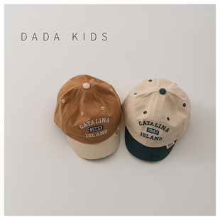 日系宝宝棒球帽男童复古拼色个性穿搭春秋季遮阳帽小童短檐鸭舌帽