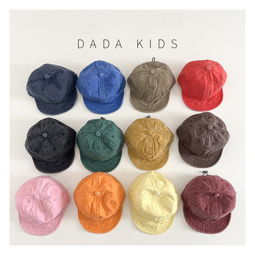 宝宝做旧复古春秋遮阳软檐鸭舌帽