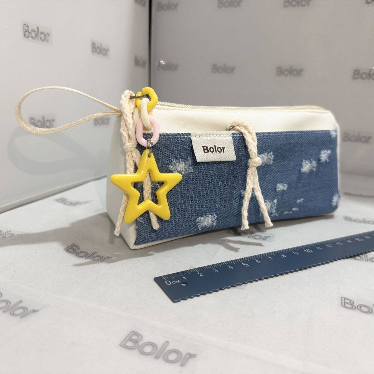 【Bolor正品】牛仔破洞笔袋笔袋