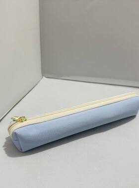 【Bolor正品】简约风蓝色笔袋学生文具收纳包小众原创随身储物袋
