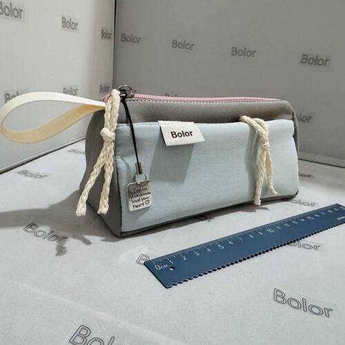 【Bolor正品】简约撞色法棍包笔袋学生文具收纳袋手绳设计文具盒