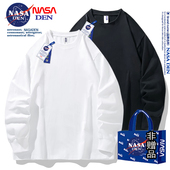 NASA联名重磅纯棉长袖 内搭上衣服圆领纯色打底衫 T恤男女款 春秋季
