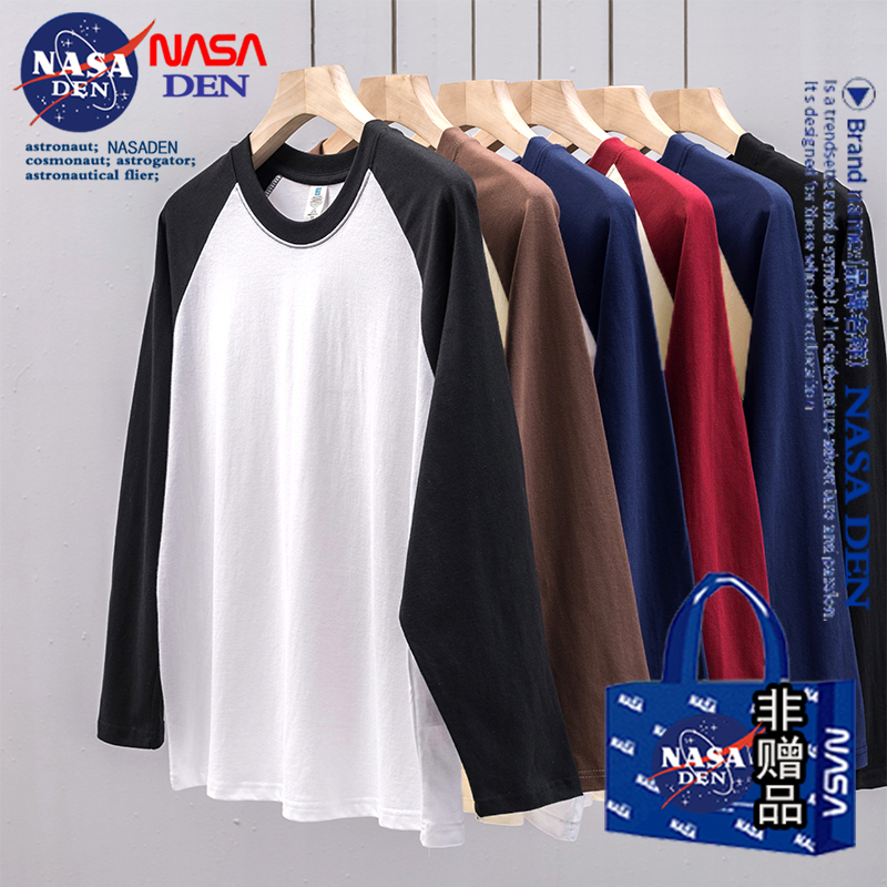 NASA联名纯棉插肩长袖T恤男女款