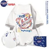 潮牌休闲宽松百搭五分袖 时尚 T恤男女款 NASA联名日系重磅纯棉短袖