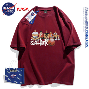 时尚 NASA联名重磅纯棉短袖 透气男女款 装 潮流百搭t恤宽松 上衣夏季