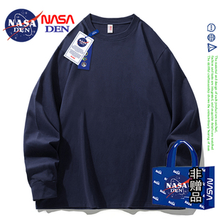 NASA联名秋季 T恤男可爱风潮流质感宽松情侣款 打底衫 重磅纯棉长袖