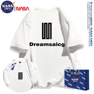 休闲宽松潮流五分袖 NASA联名夏季 时尚 T恤男女款 简约重磅纯棉短袖