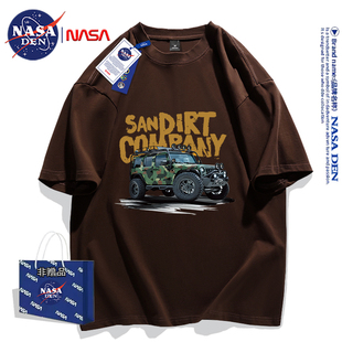 五分袖 夏季 宽松重磅纯棉T恤男女款 短袖 百搭印花时尚 NASA联名美式