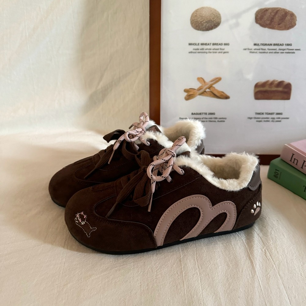 林先叁 复古加绒德训鞋女棕色百搭保暖休闲板鞋冬季新款学生板鞋,女鞋,德训鞋,淘宝优惠券,粉丝福利购,淘宝优惠卷