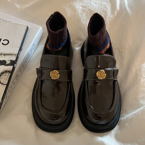 林先叁复古英伦风厚底小皮鞋女鞋