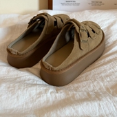 洞洞鞋 百搭懒人一脚蹬博肯鞋 新款 林先叁港风增高厚底包头拖女夏季