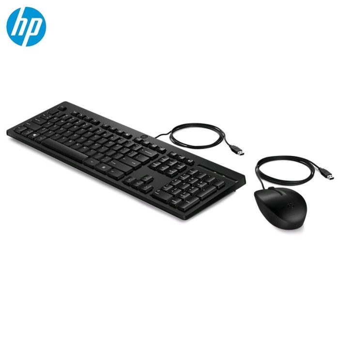 惠普 HP225办公游戏家用有线键鼠套装人体工学笔记本台式机通用