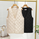 2025秋冬新款 大衣内搭打底保暖背心V领坎肩潮 羽绒棉马甲女轻薄款
