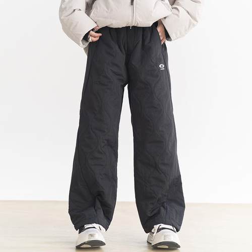 万有引力博物馆 夹棉加厚休闲裤女冬季保暖宽松裤子直筒裤长裤