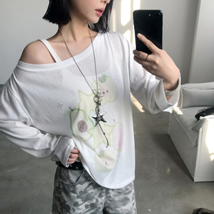 长袖 万有引力博物馆 「梨果日志」薄款 ü线下店同款 T恤女 wink