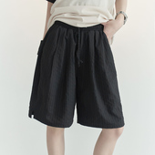 2025新款 薄款 裤 子直筒裤 万有引力博物馆休闲短裤 宽松五分裤 女夏季