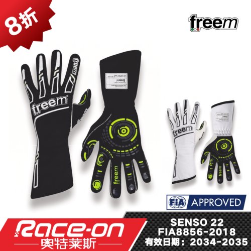 RaceOn奥特莱斯 FREEM SENSO 22 FIA8856-2018认证高阶赛车手套