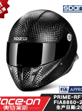 RaceOn奥特莱斯 SPARCO PRIME-RF10W FIA8860认证碳纤维赛车头盔