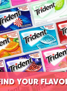 代购美国Trident三叉戟木糖醇口香糖崔然竣同款GGUM西瓜味