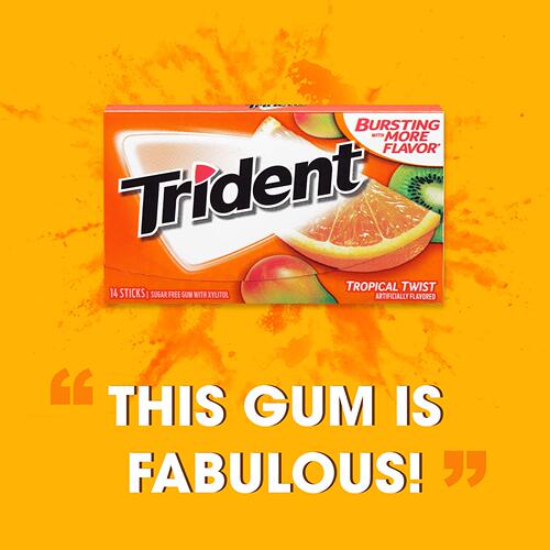 Trident口香糖热带水果味