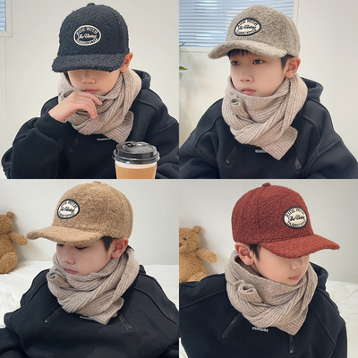 ONEDADA儿童帽子男童冬厚鸭舌帽