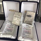 纯银贴章唐草银色金色男士 日版 礼物 正品 zippo之宝防风打火机原装