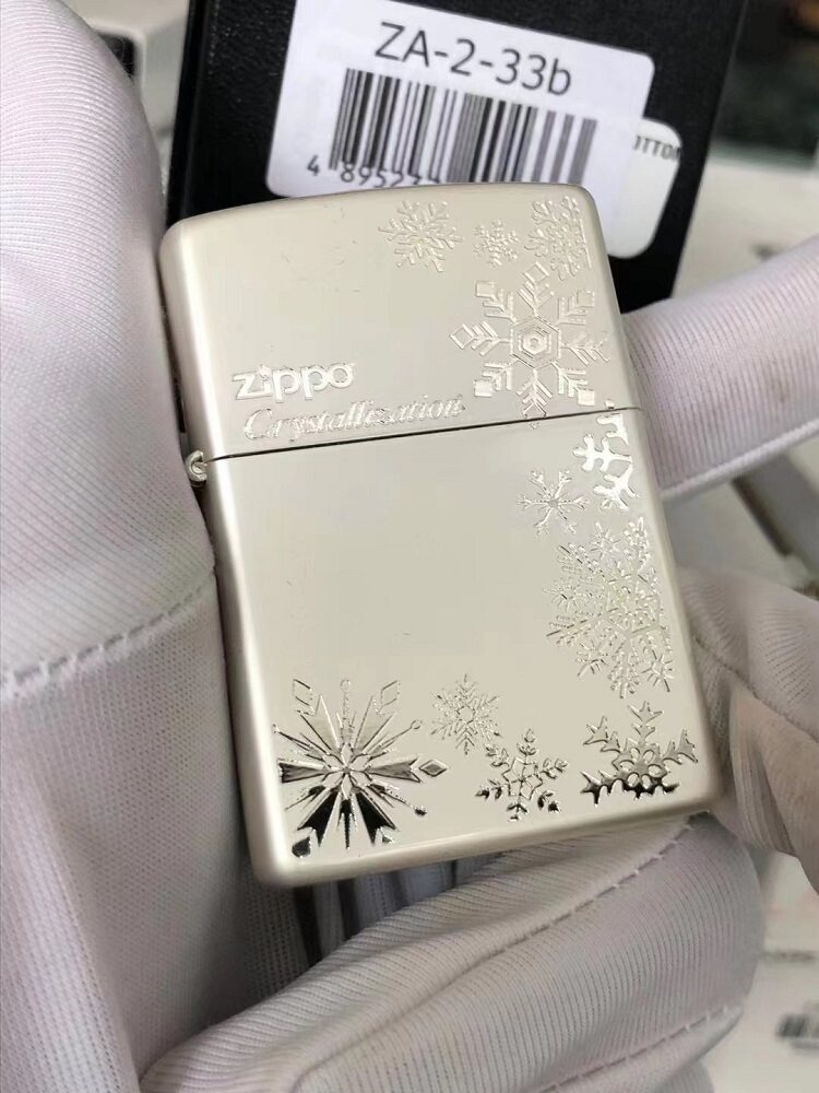 zippo芝宝防风打火机正品 韩版烫银白亮漆黑炫冰雪花漫天飞舞礼物