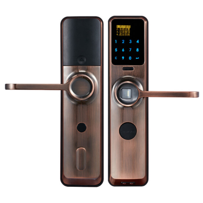 海康威视智能指纹锁ds-l1s 智能密码家用防盗 ds-l1s/红古铜