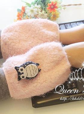 2025新款春秋冬季毛绒袖套中学生女短款毛衣防脏套袖成人办公护袖