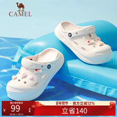 2025新款 春夏时尚 潮流软木凉拖鞋 骆驼女鞋 外穿厚底沙滩洞洞鞋