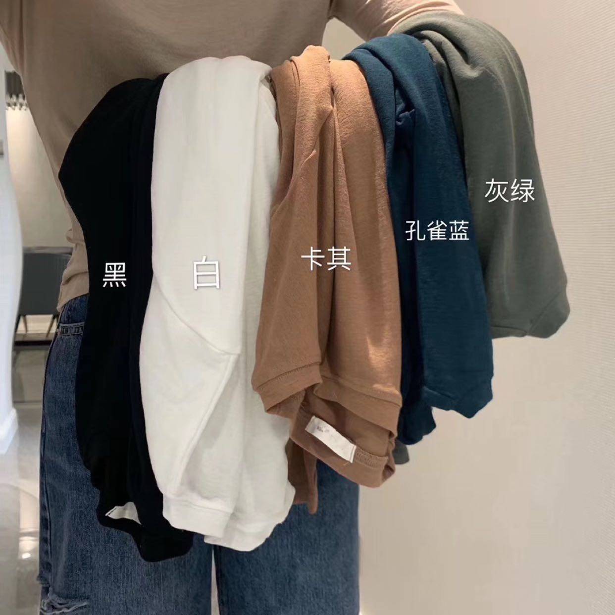 New Girl订制韩版六色圆领打底衫 长袖T打底衫舒适百搭内搭T恤纯