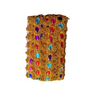 宝塔树叶花边流苏排五彩石花边装饰边