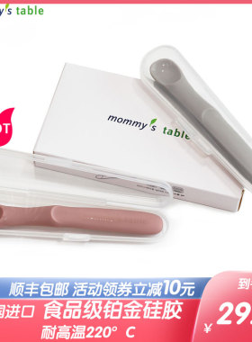 宝宝辅食硅胶软勺新生儿童喂水勺子收纳盒外出便携式防尘收纳